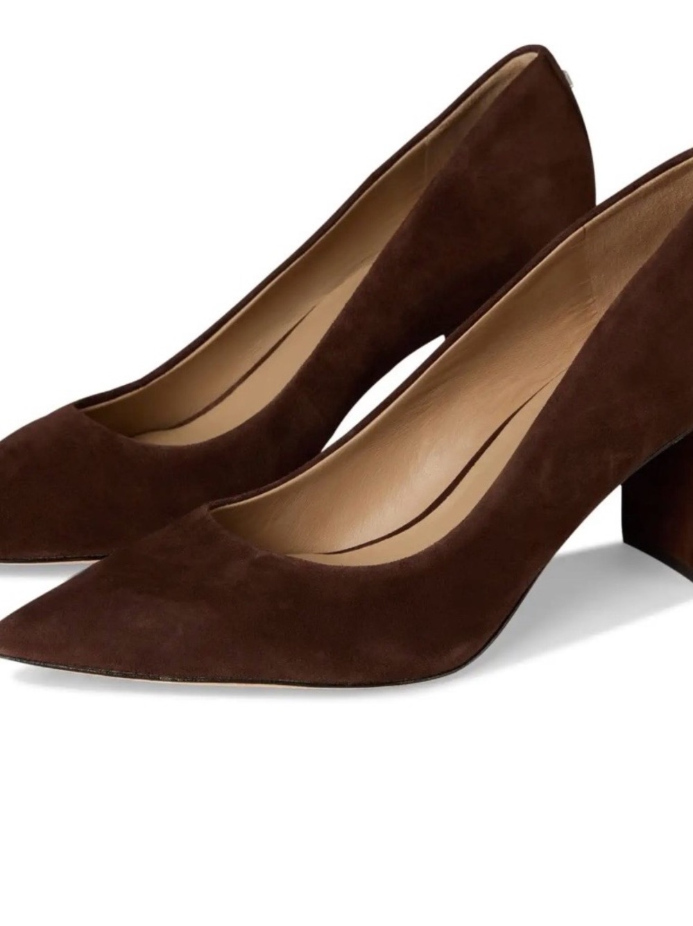 Lauren Ralph Lauren Lanette Suede Block-Heel Pump Brown Size 6